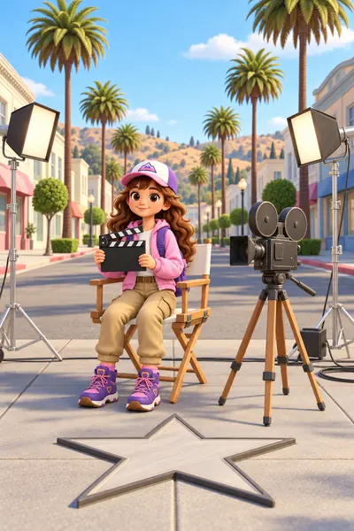 Hollywood coloring page in color